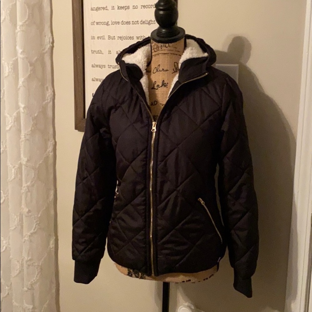 Quilted black coat